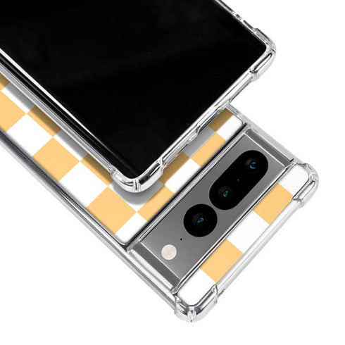 Yellow and White Checkerboard Google Pixel 7 Pro Clear Case